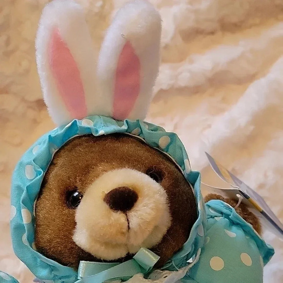 🌴3/$15🌴  Vintage blue polka dot Papel Bearly Bunny Jr in costume kids - Picture 11 of 15